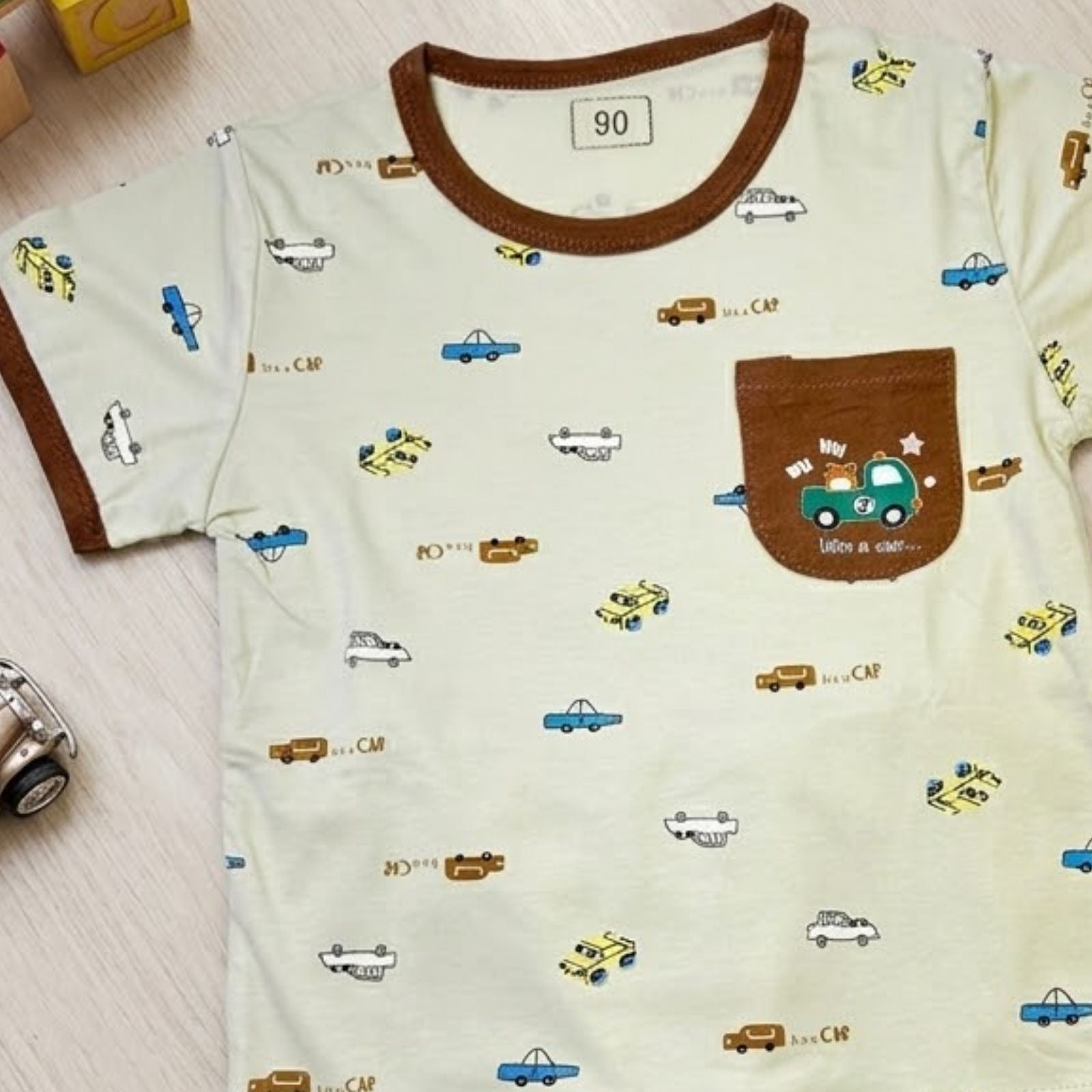 Green Cars Shirt & Shorts Set
