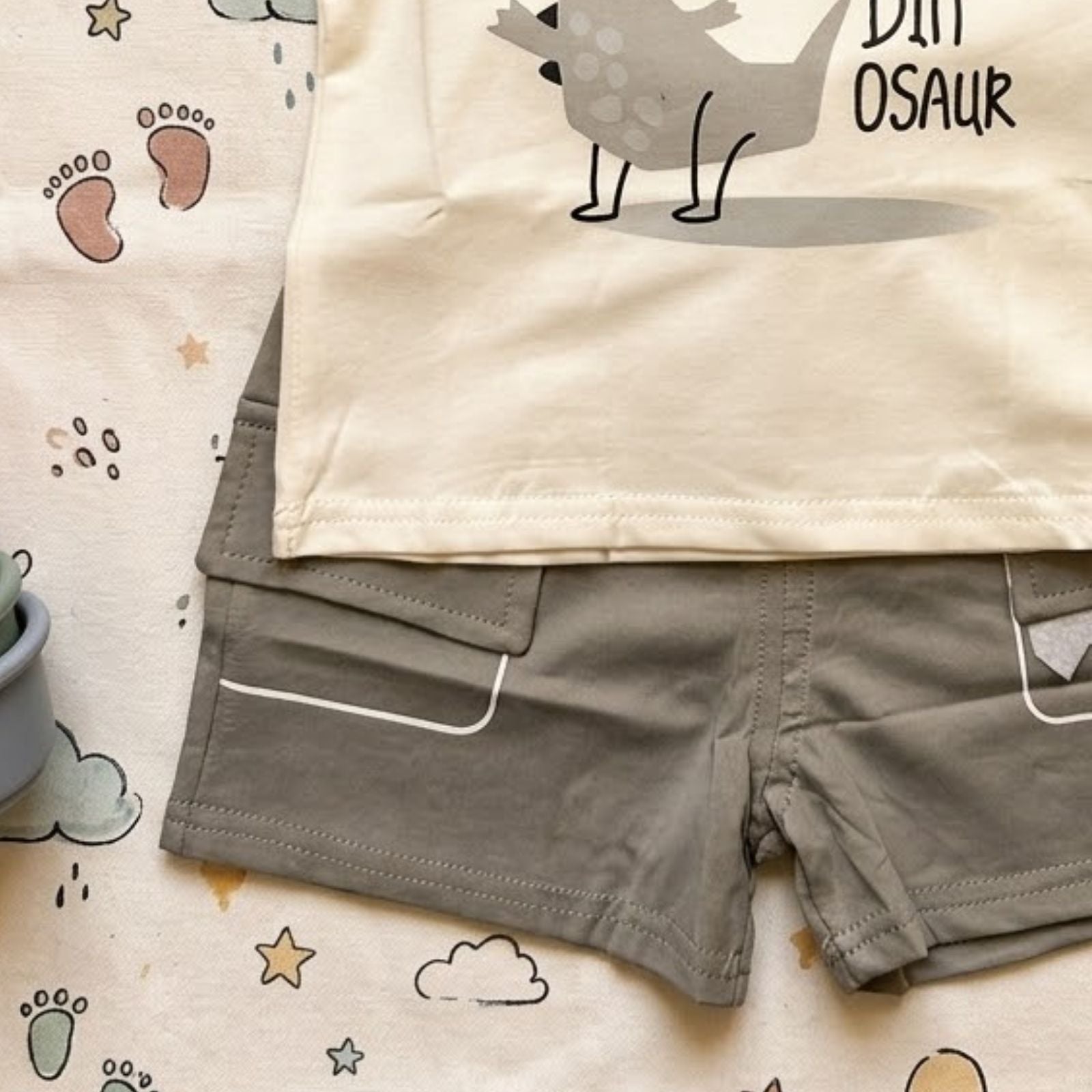 Grey Dino Shirt & Short Set