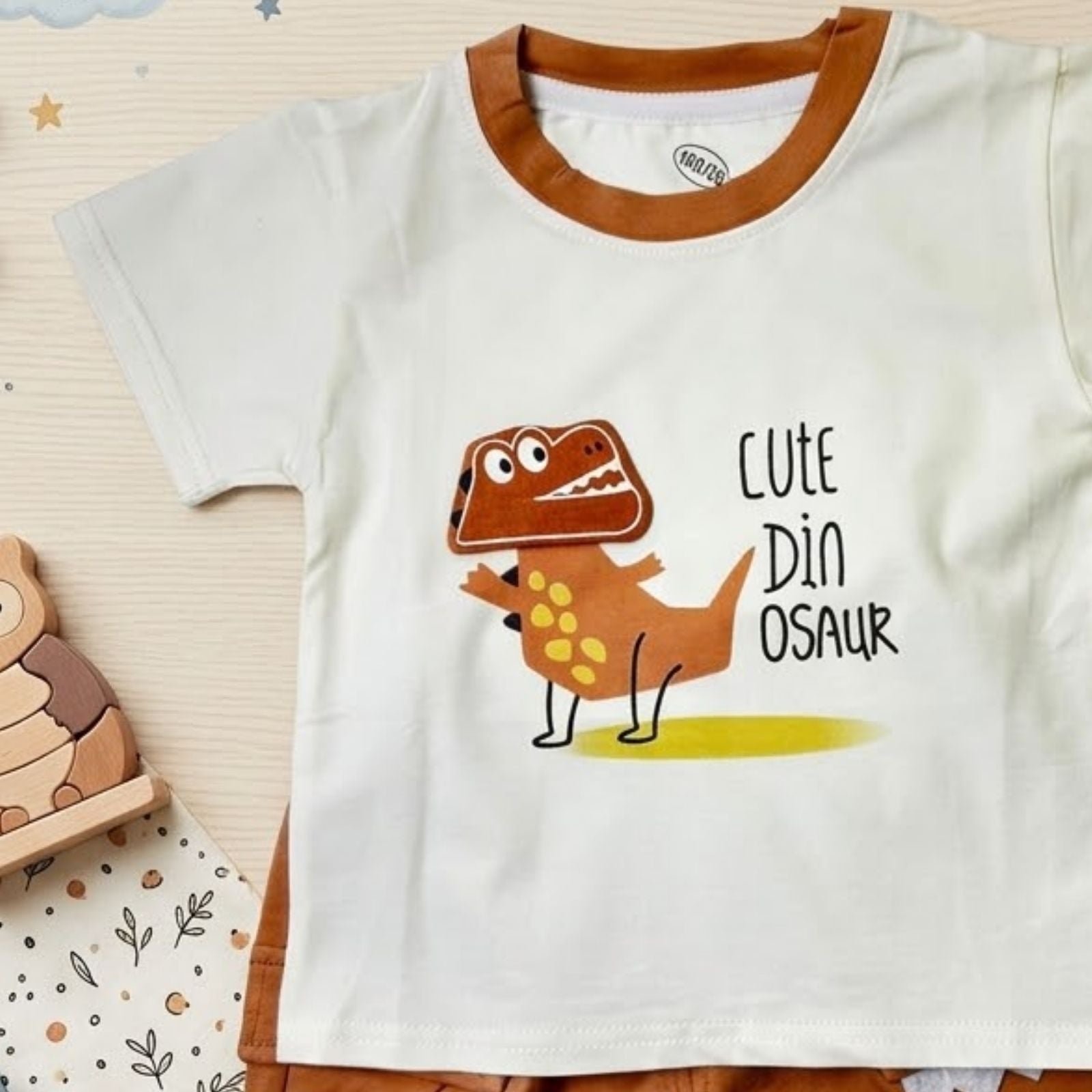 Orange Dino Shirt & Short Set